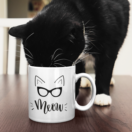 Katze "Meow", Keramik Tasse